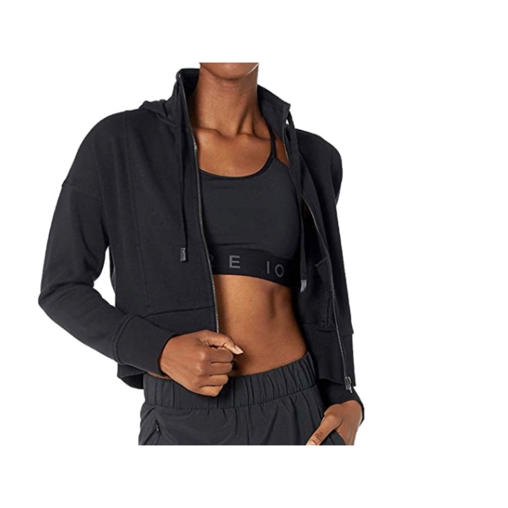 Core 10 Women's Super Soft Fleece Cropped Length Zip-Up Hoodie Sweatshirt, Sz Sm - Picture 7 of 9